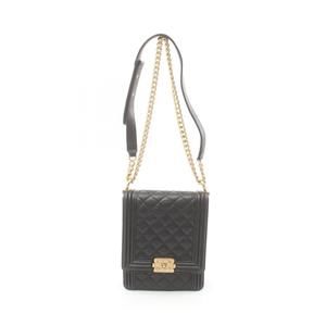 Chanel Boy Chanel Caviar Skin Shoulder Bag Black